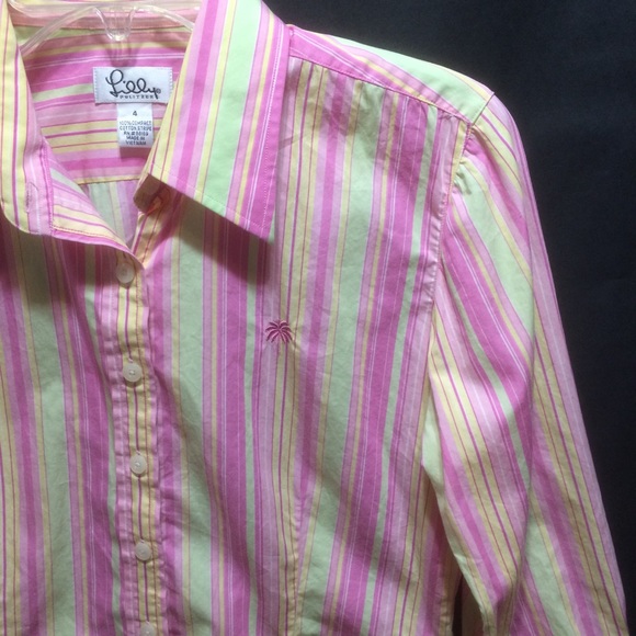 Lilly Pulitzer Shirt Sz 4 Button Down Career - Picture 8 of 8
